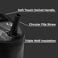 Vista 3 de HydroJug Sport Botella de acero inoxidable con popote, aislada al vacío, de 20 onzas, a prueba de fugas, diseño ergonómico, reutilizable, apta