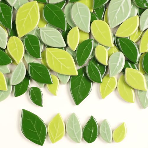 Mosaïque en céramique mini pièces de feuille de chêne pour décorations uniques