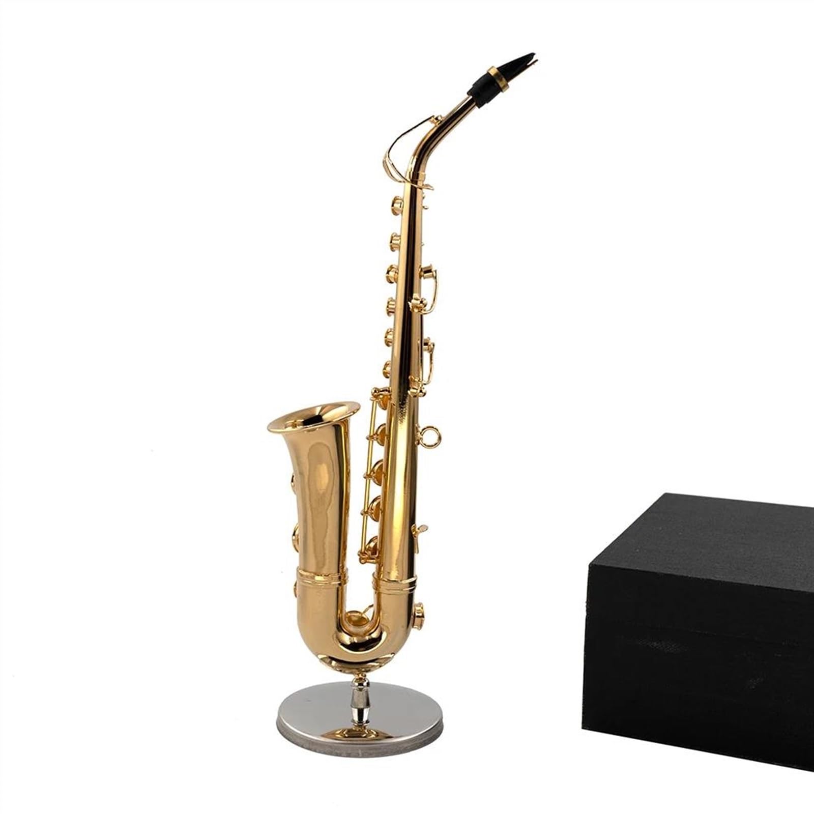 Miniatur-Altsaxophon Aus Kupfer Mini-Musikinstrument-Modell Zur Dekoration(19cm)