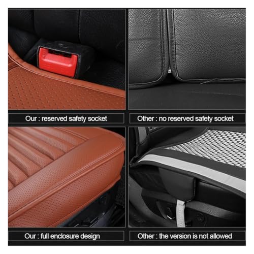 Tapis protection siège universel beige en cuir avec coussin auto robuste