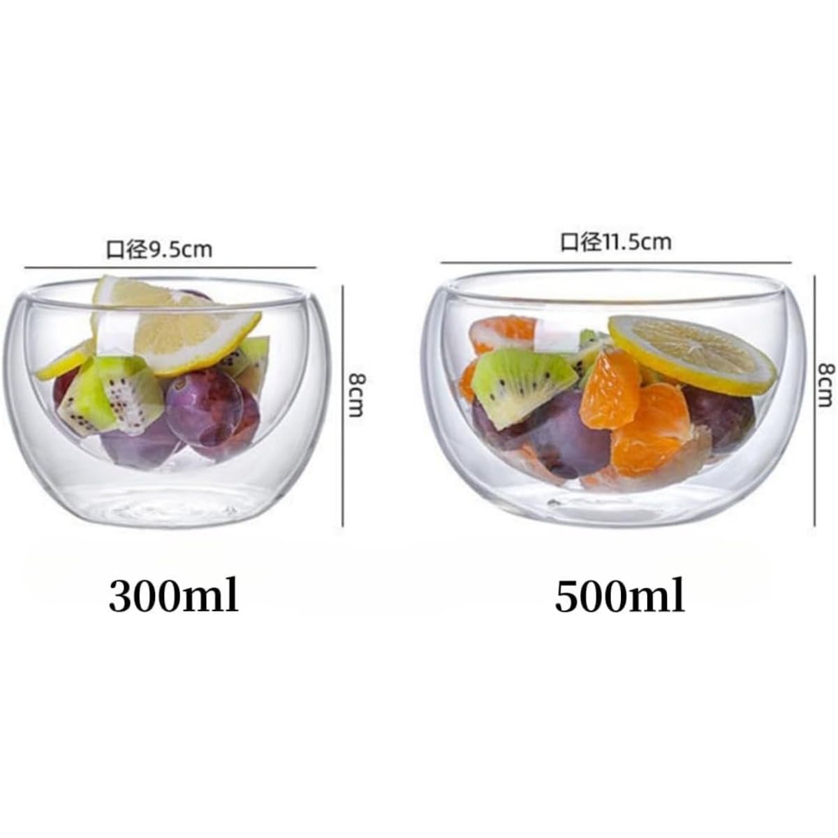 Amazon | Nicffdi ペアセット デザート・ボウル ダブルウォール