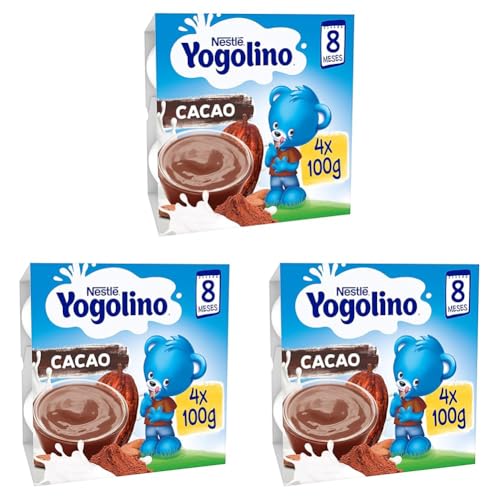 NESTLE YOGOLINO Cacao, desde 8 meses, 4x100g (Paquete de 3)
