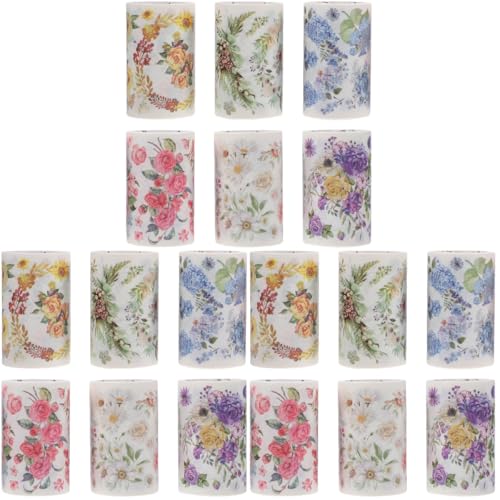 Autocollants décoratifs ruban washi aesthetic floral uonlytech pour scrapbooking et artisanat diy
