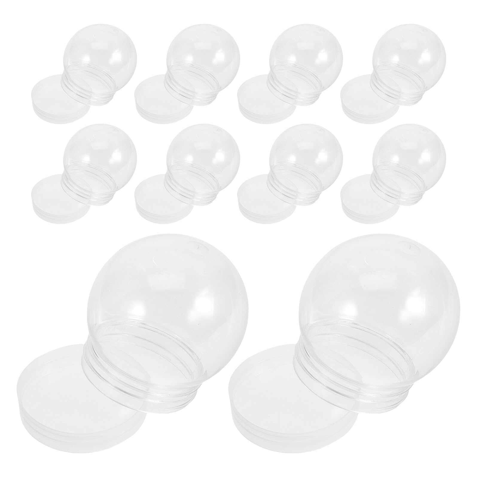 jojofuny 24pièces Kit pour Boule à Neige Transparente Plastique Faire Soi-même Boule à Neige Sphérique à Monter Fournitures de Bricolage Décoration