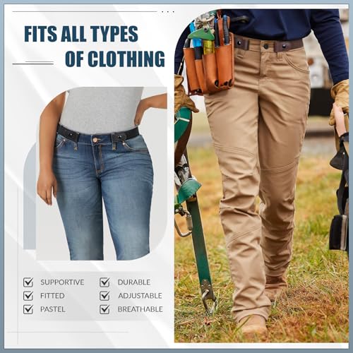 WERFORU 3 Pack 4 Pack No Buckle Invisible Stretch Belt Buckle-Free Elastic Belt for Women and Men4