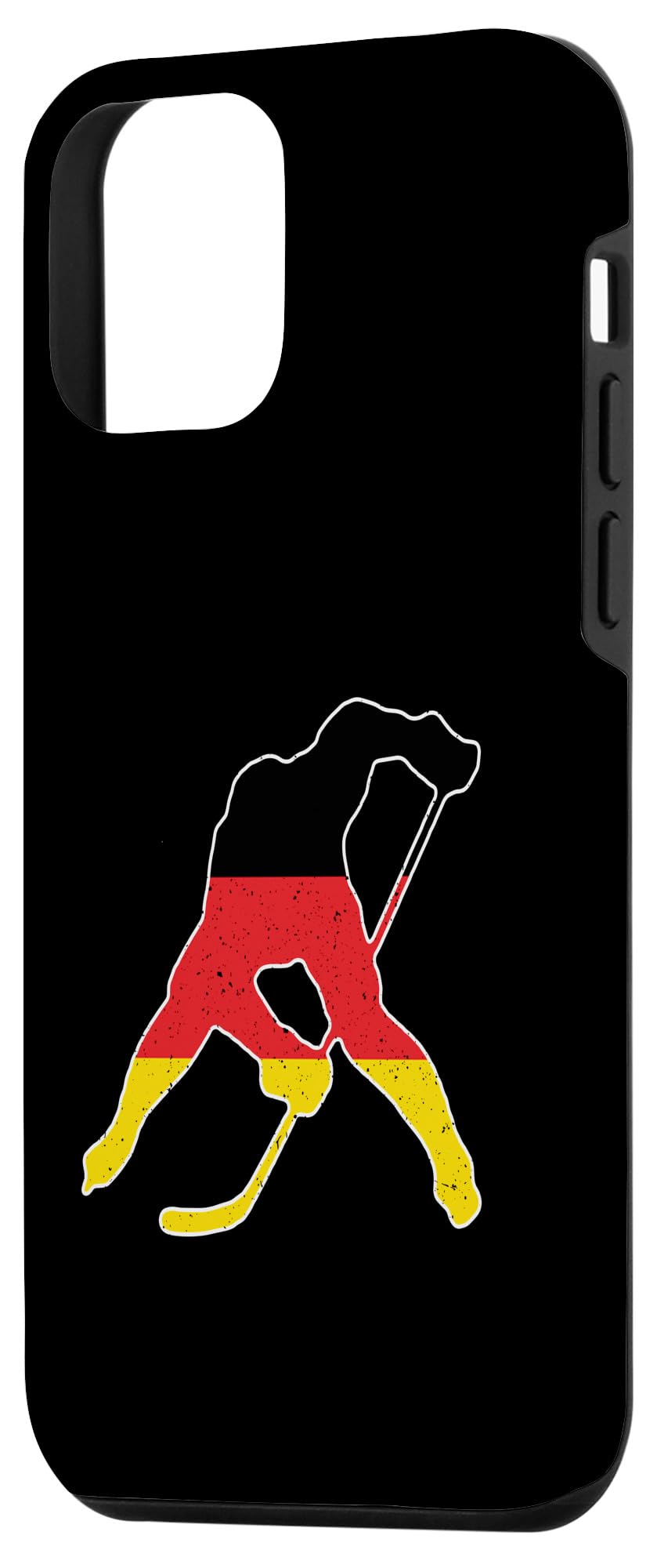 iPhone 12 mini Vintage Germany Flag In German Hockey Player Silhouette Case - Image 2