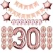 Rose Gold 30th Birthday Decorations Party Supplies Gifts for Women (Her), Dirty 30 Birthday Supply, Number 30 Foil Balloons,Birthday Banner,Confetti & Latex Balloons