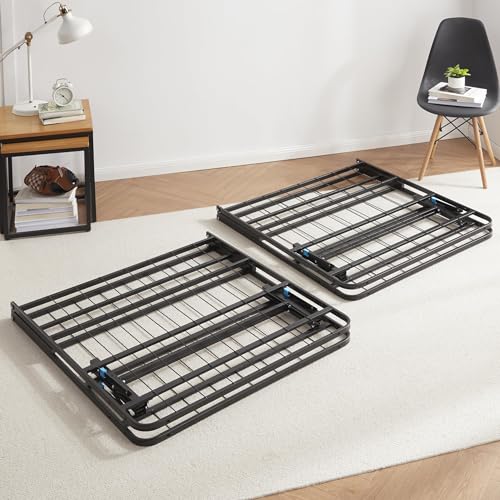 Image of Nestl Foldable Full Size Bed Frame, Platform Bed, Steel, Easy Tool Free Assembly, 14 Inches High, Full, Black