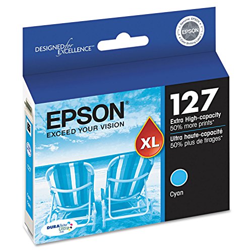 Epson T127220 127 OEM Ink Cartridge: Cyan Yields 755 Pages