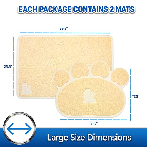 Pet Magasin Cat Litter Mat (2-Pack) - Durable Pet Litter Rugs For Cats, Dogs, And Rabbits - One Large (35.5'' X 23.5'') And One Medium (21.5'' X 17.5) #TOP3