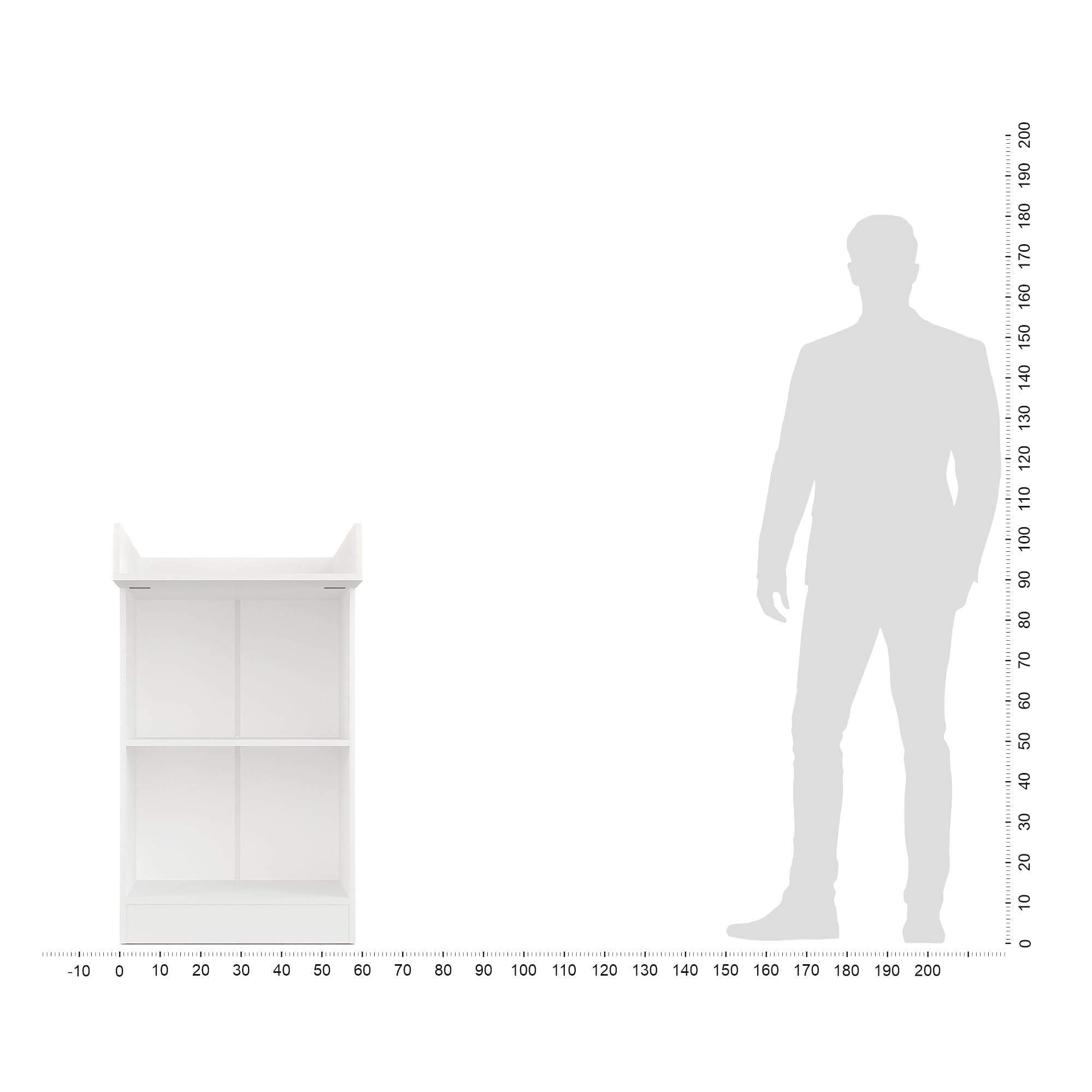 KOMTO Wickelkommode Weiß - Wickeltisch Schmal, Baby Kommode mit Wickelaufsatz abnehmbar, Baby Changing Table | Lulliblox M1