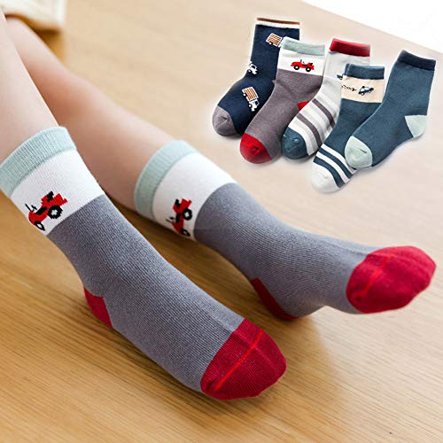 Zumou 43551-120456 Toddler Kids Little Boys Fashion School Cotton Crew Socks 10 Pack  thumb #2