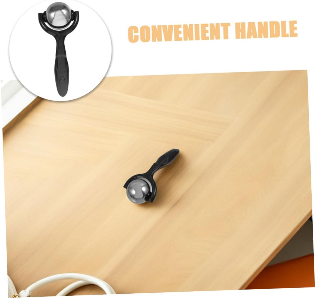 Hemoton 2pcs Stainless Steel Massage Balls Set with Handles, Manual Cold Roller for Muscle Relief and Deep Tissue Massage, Portable Handheld Massager for Athletes, Home, Office, and Travel