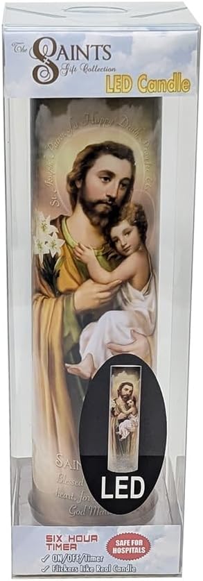 St Joseph with Child LED Prayer Candle