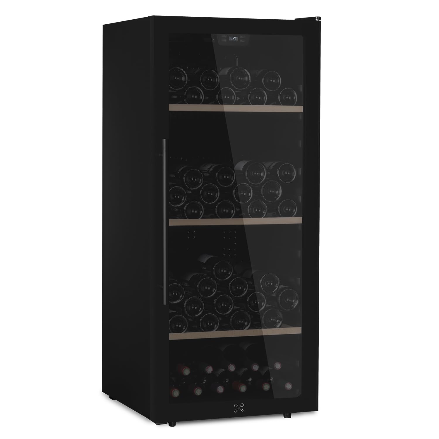 LES PETITS CHAMPS CAVCB122- Vinoteca independiente de 122 botellas, 242L de capacidad, diseño elegante, temperatura ajustable, sistema antivibración, cerradura con llave