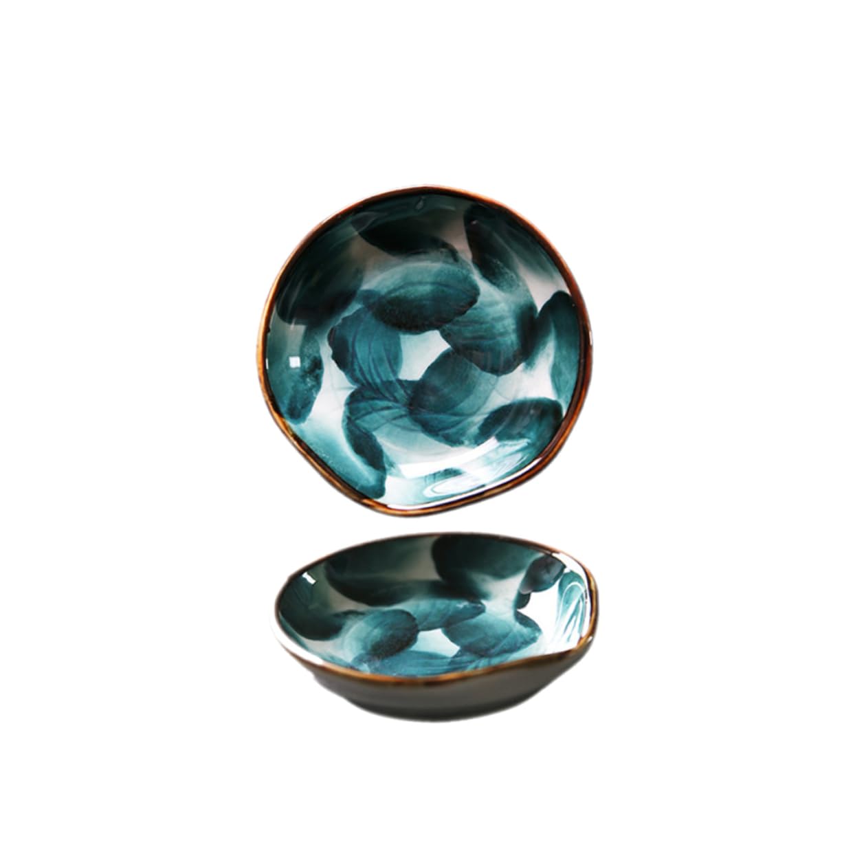 MUCKLILY 2pcs Sauce Plate Platter Tray Dishes Porcelain Food Party Bowls Charcuterie Serving Snack Mini Appetizer Plate Lunch Key Kitchen Seasoning Dish