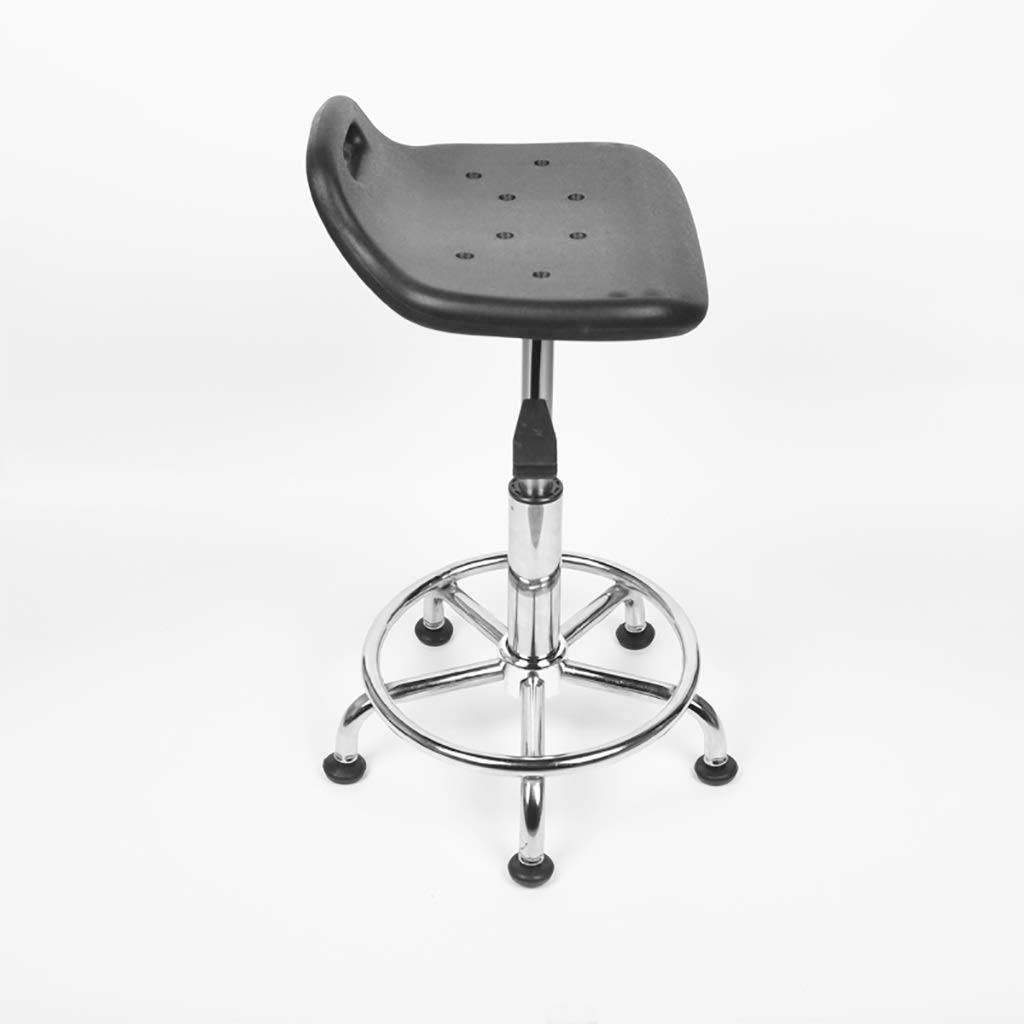Silla de trabajo giratoria antiestática con tela de espuma duradera, taburete alto para oficina, laboratorio, clínica, color negro (42 56 cm)