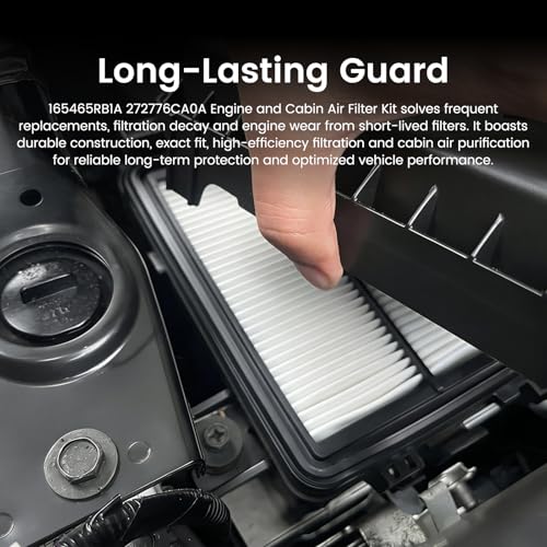 Image of 165465RA0A Engine and Cabin Air Filter Kit for Nissan Kicks 2018-2024 Versa 2020-2024 L4 1.6L Replacement 165465RB1A 272776CA0A 278915RB0A CA12315 CF12312