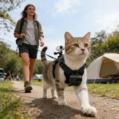 Arnés para gatos pequeño transpirable con chaleco acolchado antifugas 4