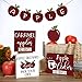 BBTO Set of 9 Apple Tiered Tray Decor Apple Wooden Sign Caramel Apples Cider Farmhouse Decor Fruits Wood Centerpieces Wooden Table Sign Rustic Thanksgiving Holidays Decoration for Kitchen Home Shelf
