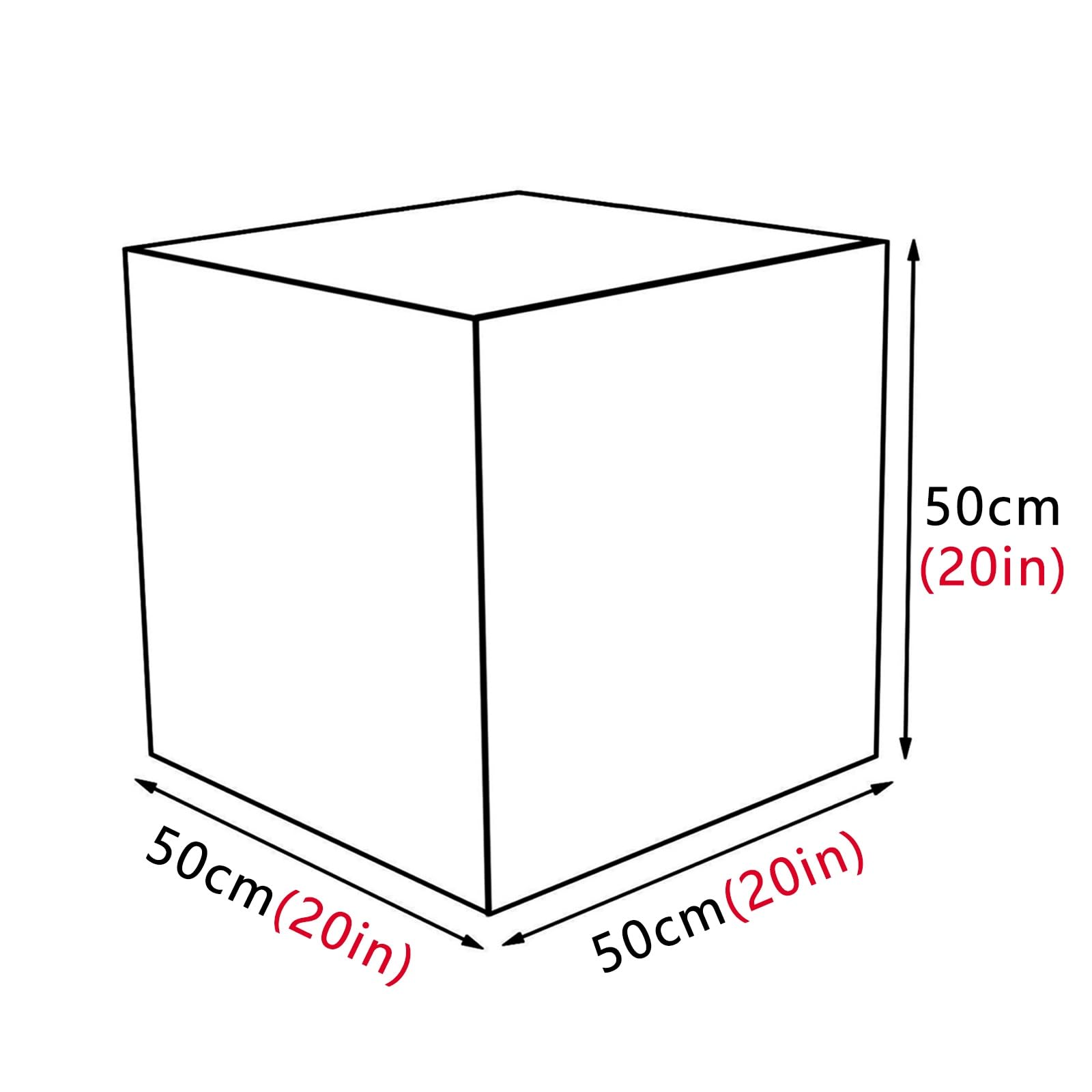 Skrzynki z Akrylu do Ekspozycji Puste dna Wytrzymałe Podpory Lekkie Bezszwowe Różne Rozmiary Szałowite i Chwytające Wzroku Style Kolorów(50x50x50cm/20x20x20in)
