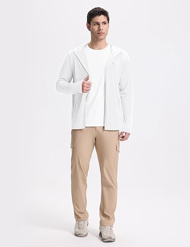 Miniatura 7 de baleaf Chaqueta ligera con capucha y cremallera completa UPF 50+ para hombre, camisa de enfriamiento de manga larga con bolsillo, senderismo, pesca