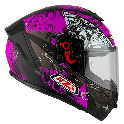 Casco de Moto Integral NZI Trendy Jungle Rosa Mate - Casco Unisex Mujer Homologado ECE (S)