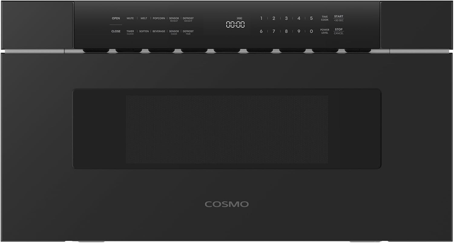 COSMO COS-MWD3012NHBK 30 in. Haven Collection 1.2 cu. ft. Built-in Microwave Drawer, Presets, Touch Controls, Defrosting Rack, Matte Black - Image 1 of 9