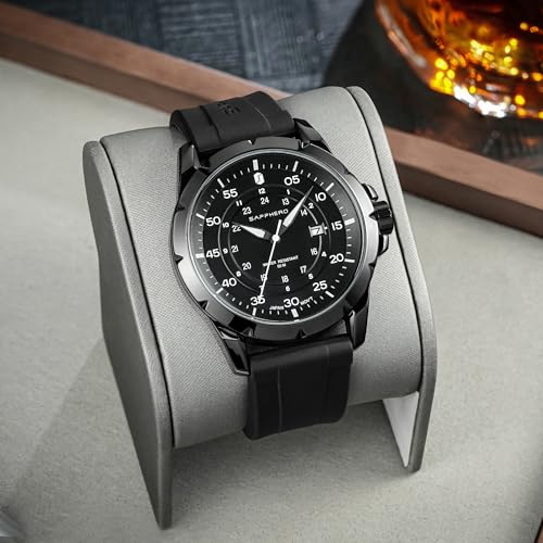 Image of Sapphero Mens Watches Quartz Movement Chronograph 30M Waterproof Steel Strap Fashion Business Sport Design Scratch Resistant Gifts for Men