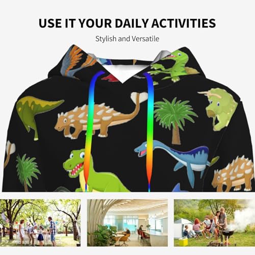Sweat à capuche dinosaure pull graphique femme ajusté doux et chaud - 7