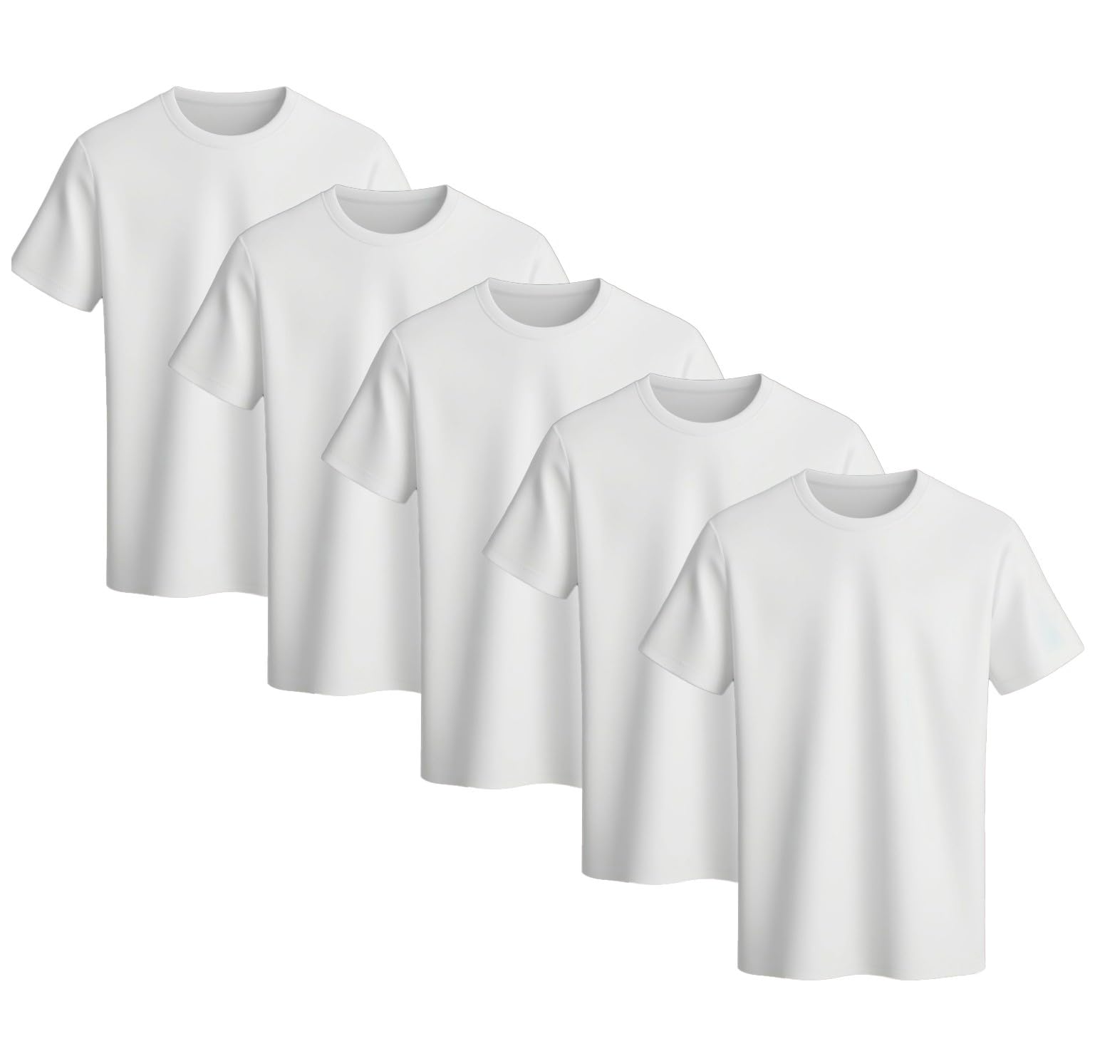 | 5 Pack Multi-Pack Kids T Shirts 100% Cotton Boys Girls Plain Round Neck Tshirt Children Ideal for PE and School Uniform