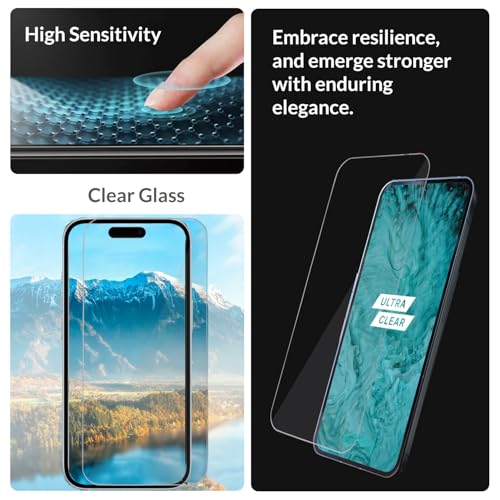 Image of SPRIG Compatible with iPhone 17 ShieldCrystal Tempered Glass Screen Protector, 9H Hardness, Ultra Clear, Scratch Resistant, Edge-to-Edge Full Coverage, Bubble Free Installation (Pack of 1)