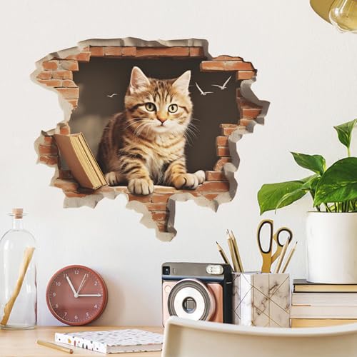 Vinilos decorativos Achang Kit Gato 3D para pared miniatura 6