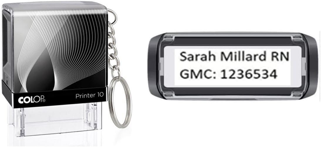 Nurses / Midwife / Doctors stamp - Self inking personalised (upto 3 lines) Printer 10 25 x 9 mm