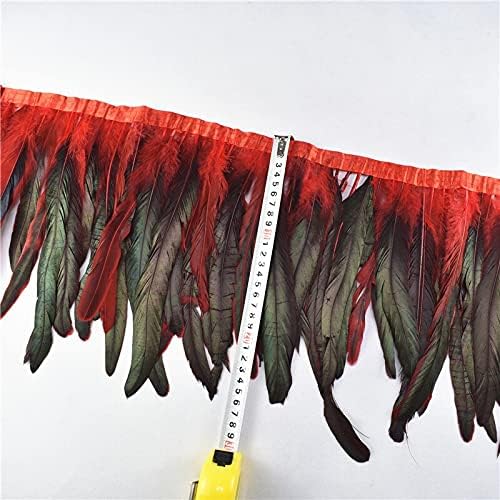 Zamihalaa 1meter/lot Natural Dyeing Pheasant Rooster Tail Feathers Trims 25-30cm DIY Pluma for Crafts Dress Skirt Carnival Costumes Plumes - Lake Blue Feathers
