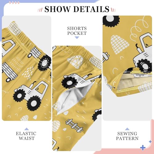 ZZXXB Truck and Tractor Boys Long Pants Soft Trousers Elastic Waist Kids Lounge Bottoms with Pockets S-XL4