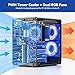 Pironman 5-MAX Dual NVMe M.2 SSD PCIe PC Case for Raspberry Pi 5 NAS RAID 0/1 Hailo-8L AI Accelerator PWM Tower Cooler+Dual RGB Fans, 0.96