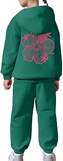 Traje infantil para niña Chándal de dos tonos para niños pequeños, conjunto de bebé suave de moda con estampado de letras Top Cuello Redondo+pantalones trajes con capucha Top Pants Niñas