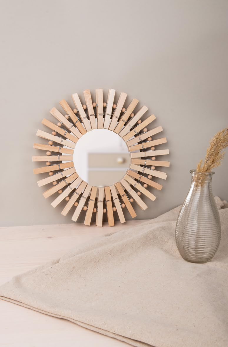 Rayher Pack of 24 Wooden Pegs for Photos, Scrapbooking, Paper Crafts and Advent Calendar, Wood Pegs for Washing Line, 24 Pieces, Natural Wood, 7.2cm, 64586505