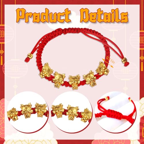 Image of Hying Estivaux 2024 Chinese New Year Bracelets Chinese Dragon Bracelets Lunar New Year Bracelet Jewelry for Spring Festival Favor