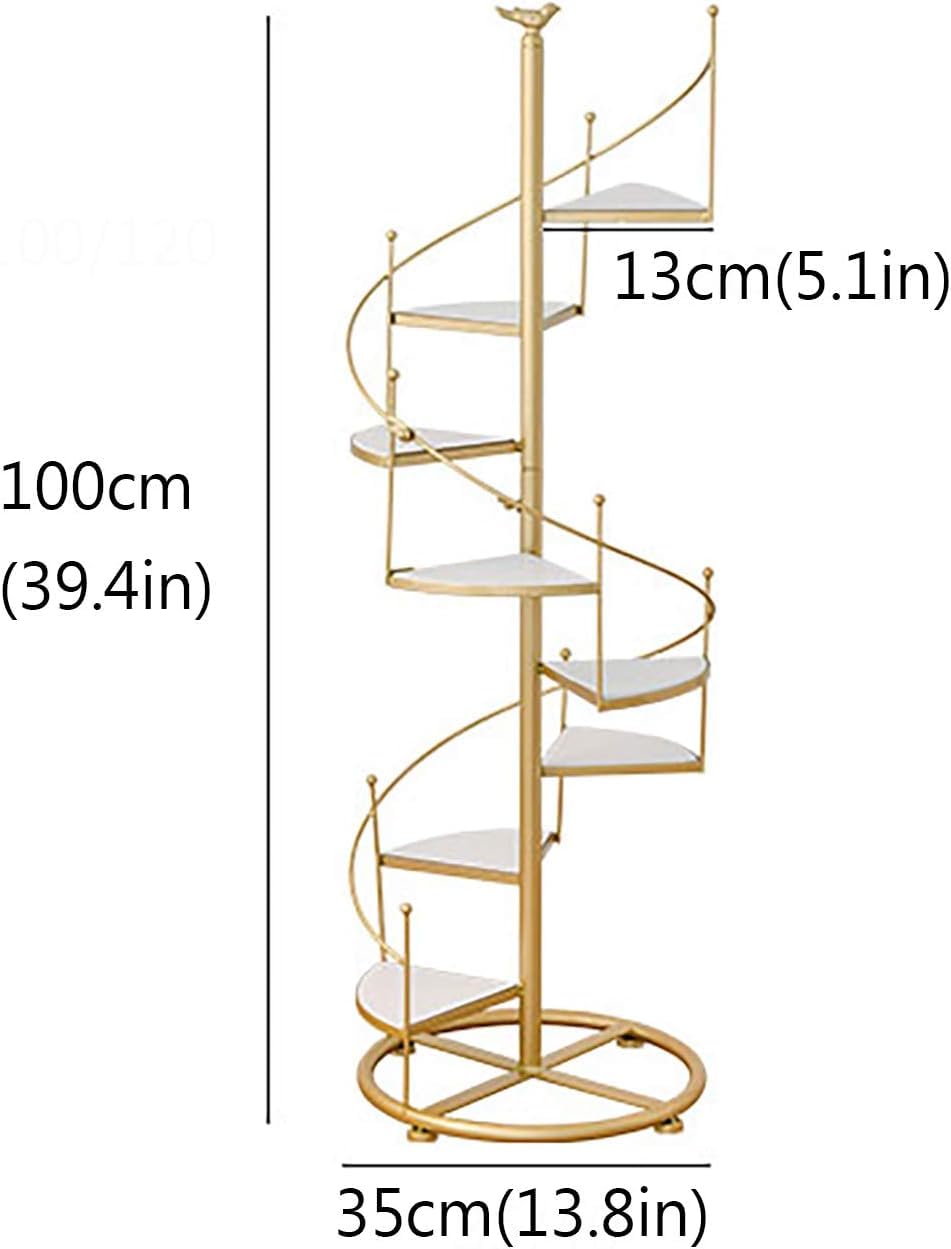 Supporto per vasi da fiori rotante, supporto per piante in ferro a scala a spirale, stile nordico, vasi decorativi per la casa, vasi in vaso per patio, giardino, soggiorno, balcone