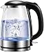 Produktbild Wasserkocher, DECEN 2200W Wasserkocher Glas mit Edelstahlfilter, 1,7 Liters Borosilikatglas Teekocher mit LED-Beleuchtung, BPA Frei, Trockenlaufschutz