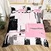 Feelyou Abstract Comforter Cover Set Modern Abstract Art Bedding Set for Boys Girls Children Pink Black Pattern Bedding Duvet Cover Set Room Decor Queen Size Bedspread Cover 3Pcs