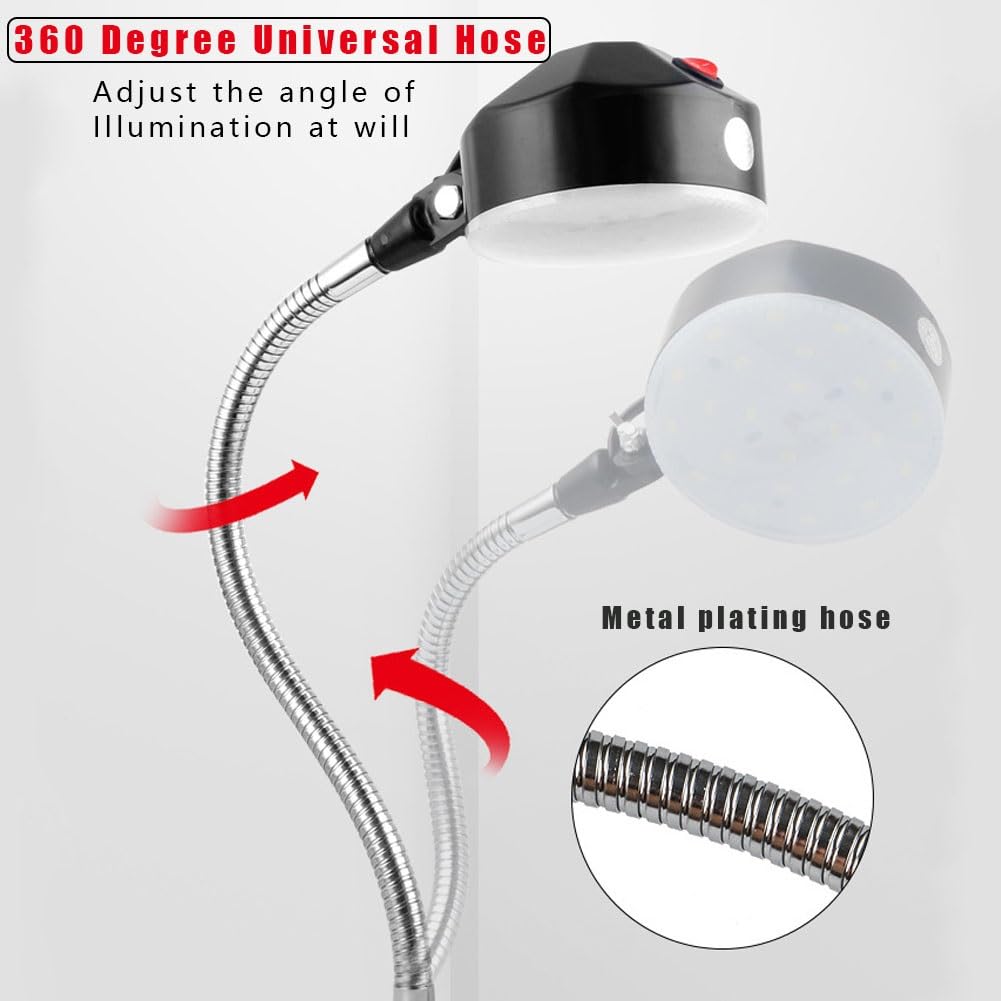 Lampa robocza LED do obrabiarek, oświetlenie warsztatowe sprzętu przeciwwybuchowego, 12 W 220 V giętka, wodoodporna lampa robocza LED z gęsią szyją, odpowiednia do obrabiarek, toka