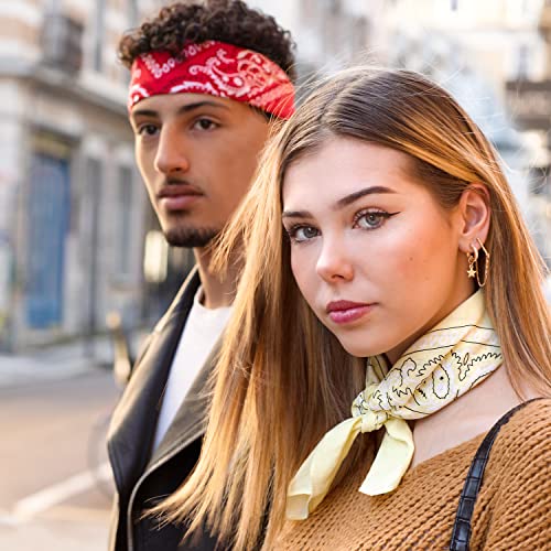 Karl Loven Bandana Rot 100% Baumwolle Premium-Qualität für Damen Herren Halstuch Kopftuch original Paisley Muster Headwear Haar Schal Ansatz Handgelenk Kopf Biker