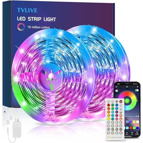 Lamomo Striscia Led 5M, Strisce LED RGB Controllo App, IP65 Impermeabile Luci Led Funzione Musicale per Da Letto Party Bar Gaming (Adattatore di alimentazione non incluso