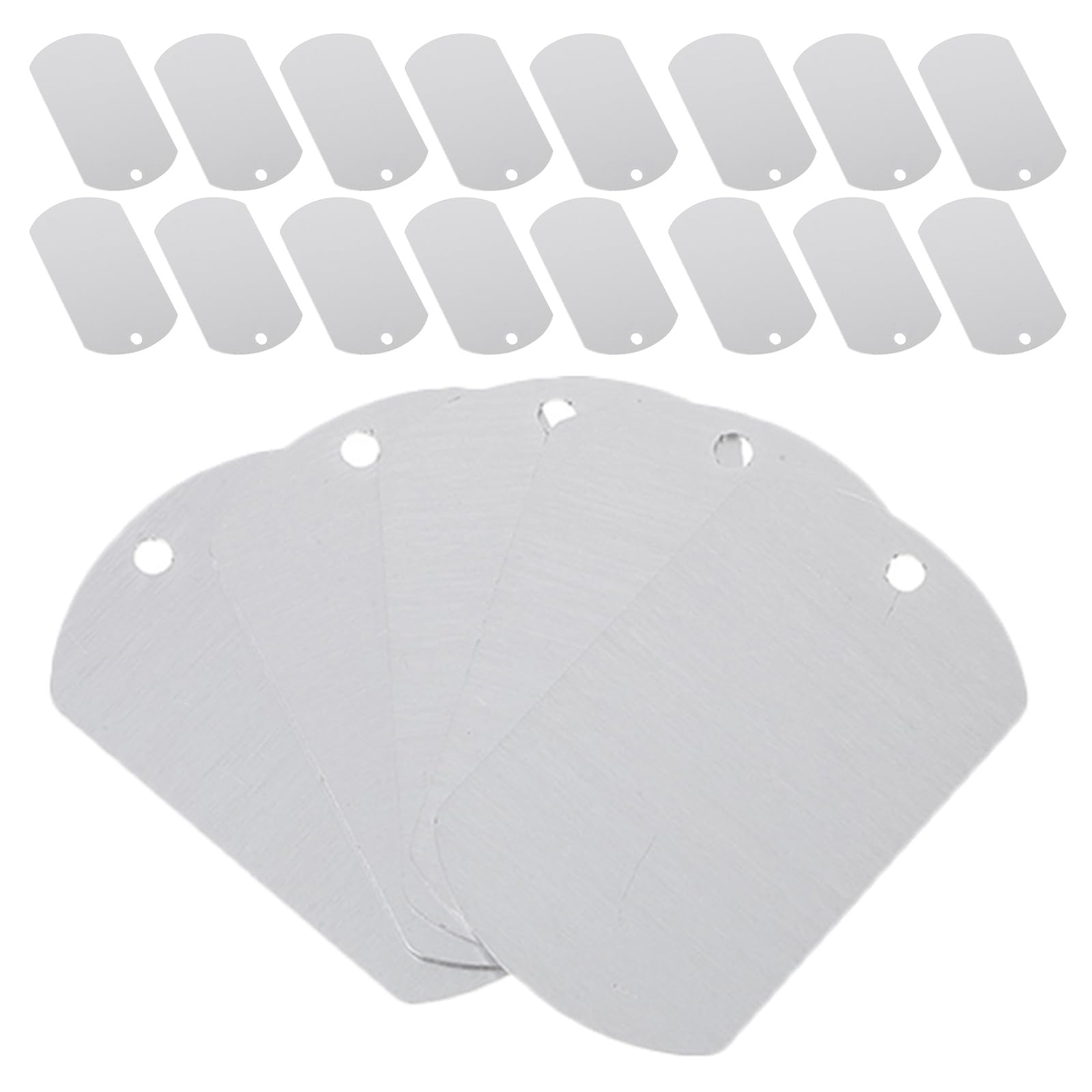 Etiquetas de Identificación de Aluminio en Blanco para Grabado, 50 Piezas