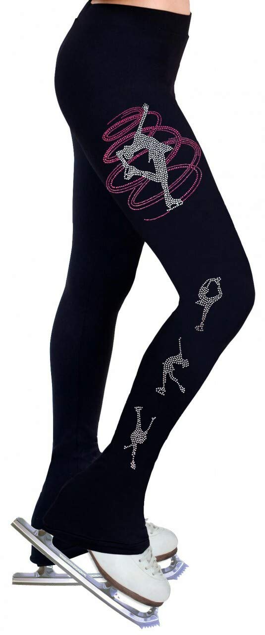 NY2 SPORTSWEAR Figure Skating Practice Pants with Rhinestones R253RP (Child Extra Extra Small, Rose Pink)