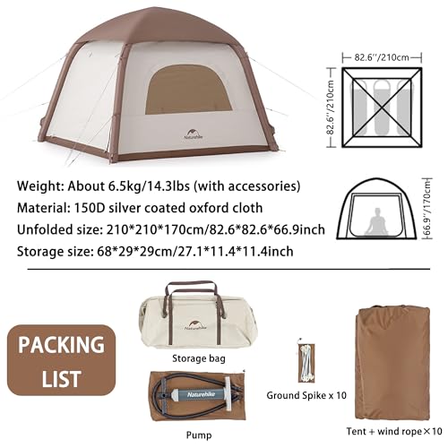 Carpa inflable para camping 3 personas windhike ligera miniatura 6