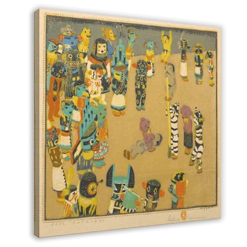 Toile Hopi Katcinas de Gustave Baumann | Impression haute définition